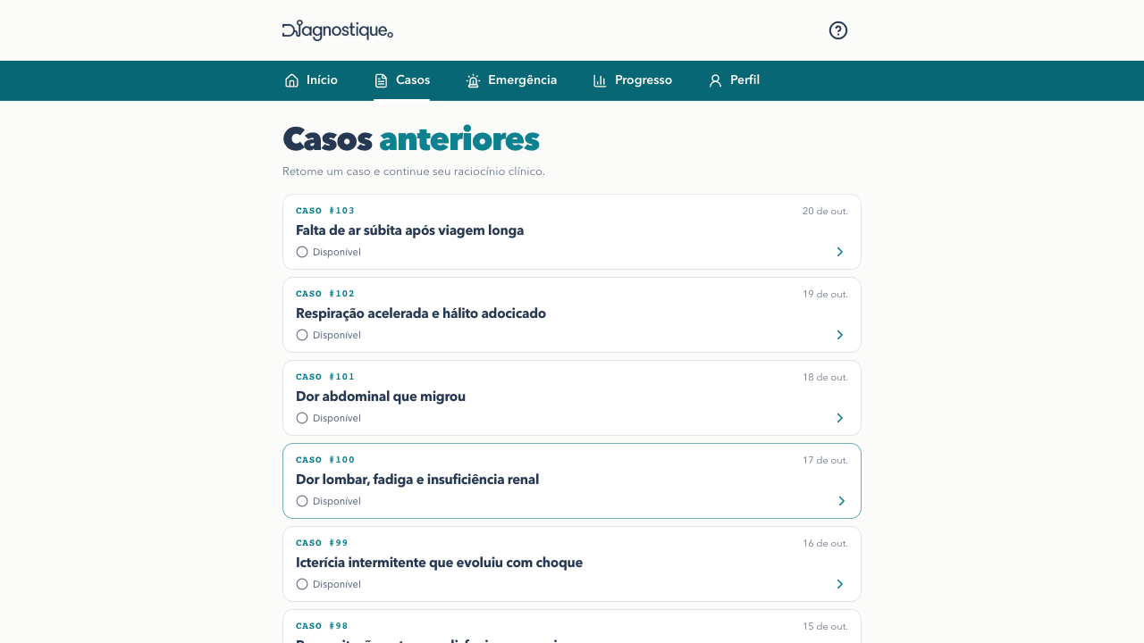Arquivo real de casos do Diagnostique.